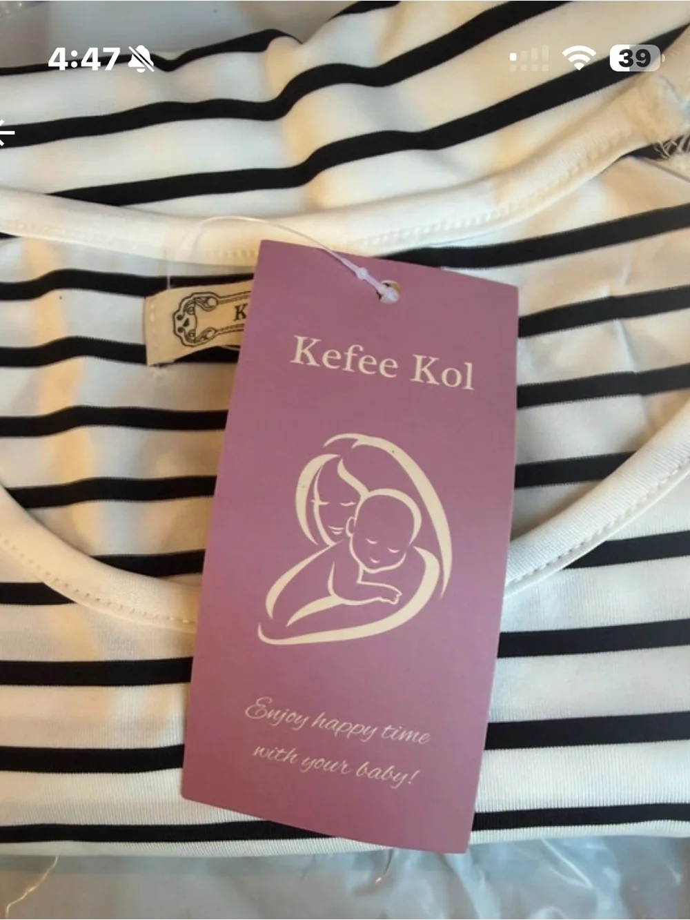 Striped Black & White Nursing/Bib Cover - Kefee KoI